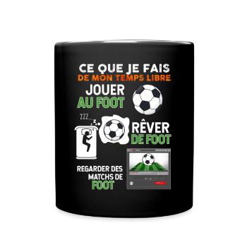 Football Cadeau Foot Homme Papa Et Fils - Mug uni - noir - Devant