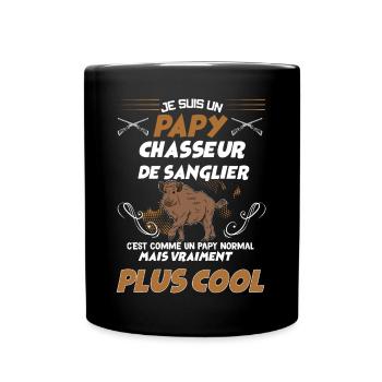 Mon Papy Chasseur Cadeau Grand Père - Mug uni - noir - Devant