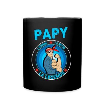 Papy le mythe la légende Humour Grand Père Vintage - Mug uni - noir - Devant