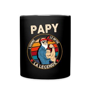 Papy le mythe la legende Fête Grand-Pères - Mug uni - noir - Devant