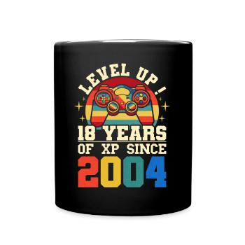 Level 18 2004 Birthday Gamer 18 years - Full Colour Mug - black - Front