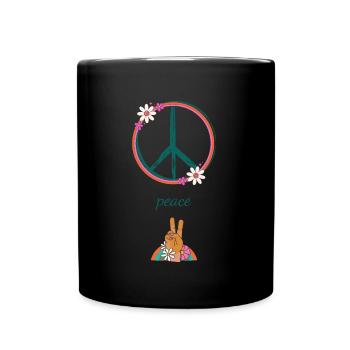 peace: Design on the theme of peace, peace, signs - Full Colour Mug - black - Front