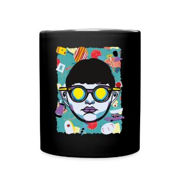 60's Retro Pop Art Design - Tasse einfarbig - Schwarz - Vorne