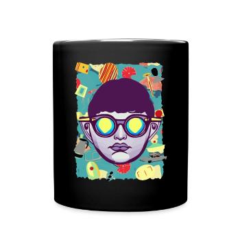 60's Retro Pop Art Design - Tasse einfarbig - Schwarz - Vorne