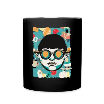 60's Retro Pop Art Design - Tasse einfarbig - Schwarz - Vorne