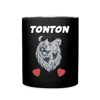 Tonton Ours Idée Cadeau Homme Oncle - Mug uni - noir - Devant