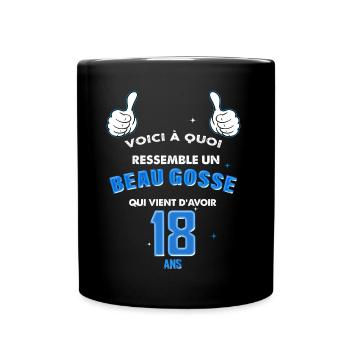 Mon Beau gosse Anniversaire 18 ans Cadeau Fils - Mug uni - noir - Devant