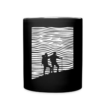 Wandern - (6) - Tasse einfarbig - Schwarz - Vorne