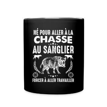 Sanglier Préféré Du Chasseur Cadeau Homme Chasse - Mug uni - noir - Devant