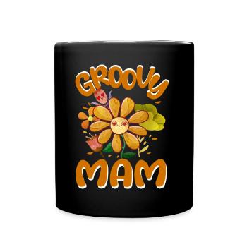 Groovy Mam Family Matching Vintage Family Outfit - Tasse einfarbig - Schwarz - Vorne