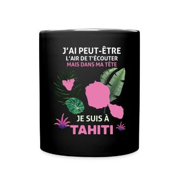 Tahiti Je T'Aime Cadeau Homme Ou Femme - Mug uni - noir - Devant