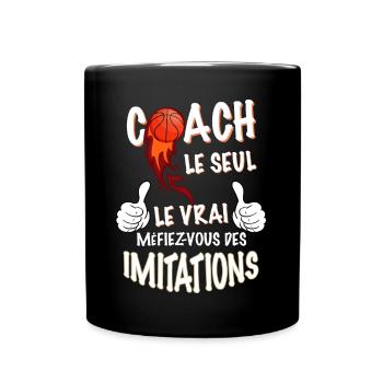 Coach basket humour Sport Basketball - Mug uni - noir - Devant