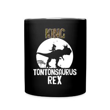 King Tontonsaurus Rex Cadeau Tonton Dinosaure - Mug uni - noir - Devant
