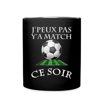 Match de Foot Ce Soir Cadeau Homme - Mug uni - noir - Devant