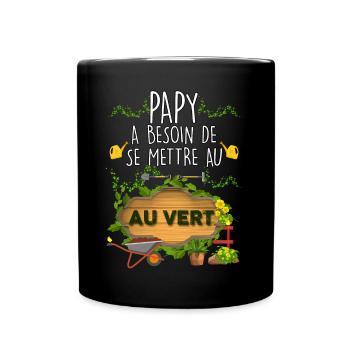 Papy Jardinier Au Vert Cadeau Homme Jardin - Mug uni - noir - Devant
