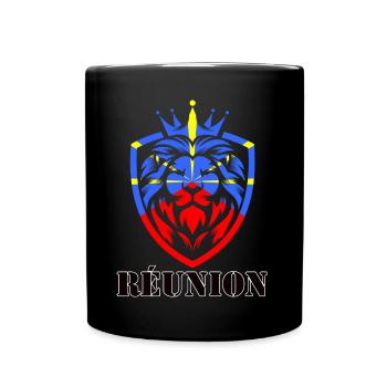 Reunion Lion Reunion flag King Lion - Full Colour Mug - black - Front