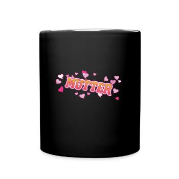 Mutter Herzen Design - Tasse einfarbig - Schwarz - Vorne
