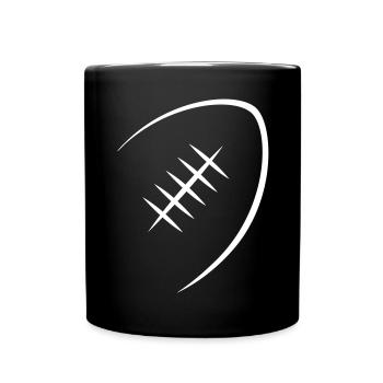 American Football Silhouette - Siluette - Tasse einfarbig - Schwarz - Vorne