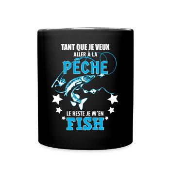 Pêcheur humour Citation Cadeau Homme Pêche - Mug uni - noir - Devant