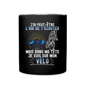 Homme Cycliste Citation Drôle Vélo - Mug uni - noir - Devant