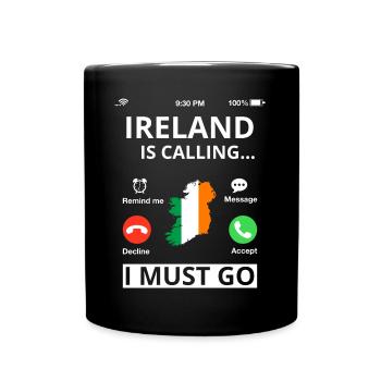 Irland Flagge Vintage Irische Fahne Dublin - Tasse einfarbig - Schwarz - Vorne