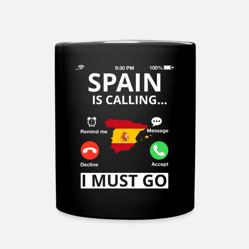 Spanien Flagge Spanische Fahne I must go - Tasse einfarbig - Schwarz