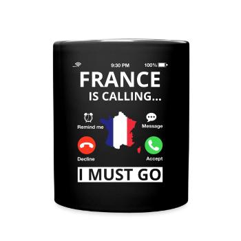 French flag French flag is calling - Full Colour Mug - black - Front