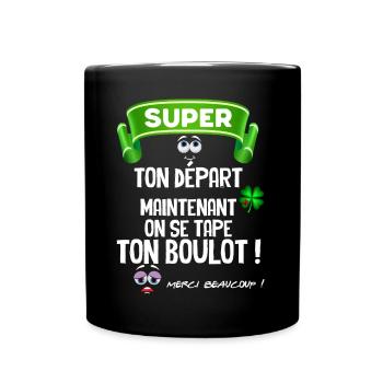 Collègue départ Citation Marrante - Mug uni - noir - Devant
