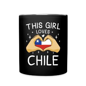 Chili Drapeau Amérique du Sud Drapeau chilien Vintage - Mug uni - noir - Devant