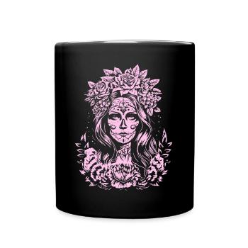 Dia de los Muertos Halloween Mexiko Kostüm Frau - Tasse einfarbig - Schwarz - Vorne