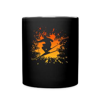 Skiing Ski Skidesign - Tasse einfarbig - Schwarz - Vorne