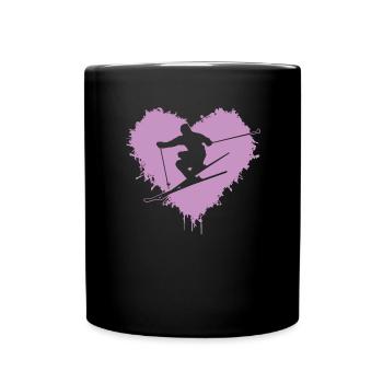 Ski Skiing - Tasse einfarbig - Schwarz - Vorne