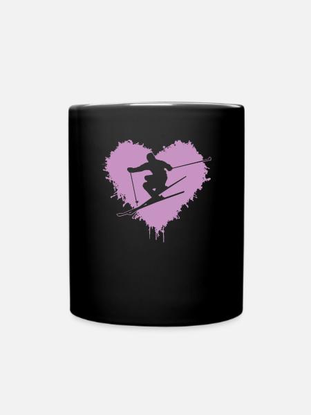 Ski Skiing - Tasse einfarbig - Schwarz