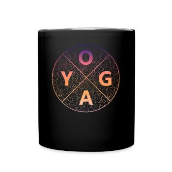Yoga Yogaübung Namaste - Tasse einfarbig - Schwarz - Vorne