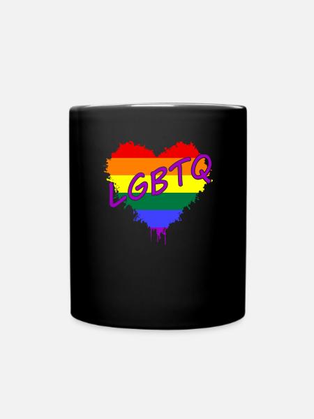 Herz LGBTQ heart lgbtq - Tasse einfarbig - Schwarz