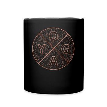 Yoga Om Namaste yoga im Kreis - Tasse einfarbig - Schwarz - Vorne