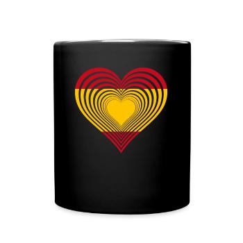 Spanien Spain Flagge Love Espana - Tasse einfarbig - Schwarz - Vorne