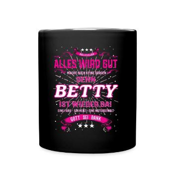 Betty Design, Alles wird gut - Tasse einfarbig - Schwarz - Vorne
