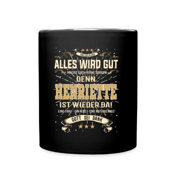 Henriette Design, alles wird gut - Tasse einfarbig - Schwarz - Vorne
