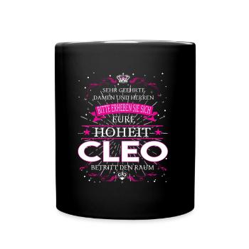 Eure Hoheit Cleo betritt den Raum - Tasse einfarbig - Schwarz - Vorne