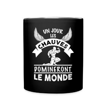 Chauves Cadeau Humour Homme Papa Tonton - Mug uni - noir - Devant