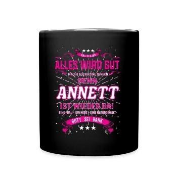 Anett Design, alles wird gut - Tasse einfarbig - Schwarz - Vorne