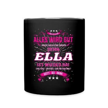 Ella Design, alles wird gut - Tasse einfarbig - Schwarz - Vorne
