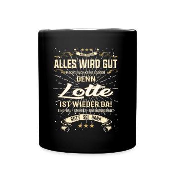 Lotte Design, alles wird gut - Tasse einfarbig - Schwarz - Vorne