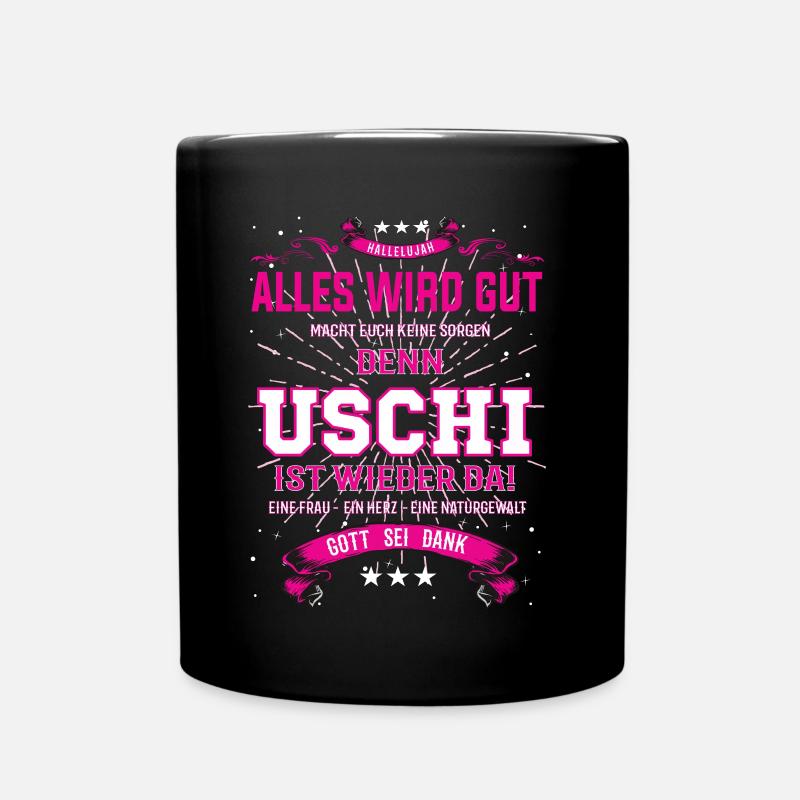 Uschi Design, alles wird gut - Tasse einfarbig - Schwarz