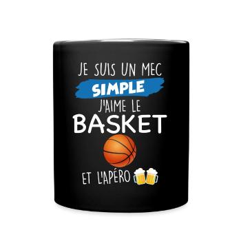 Citation basketball Cadeau humour homme basket - Mug uni - noir - Devant