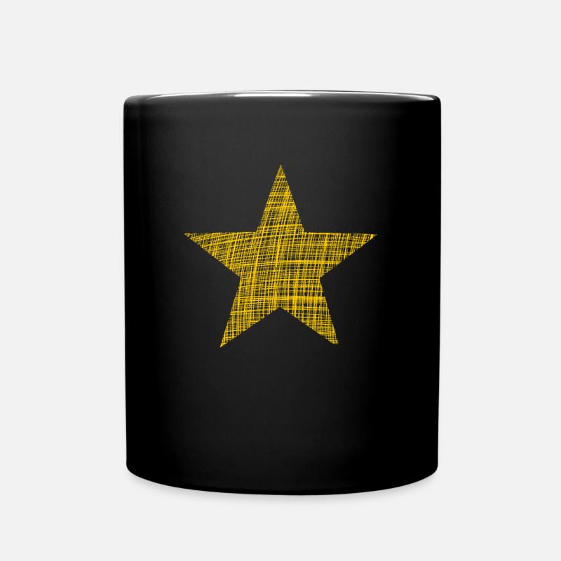 goldener Stern, golden star - Tasse einfarbig - Schwarz