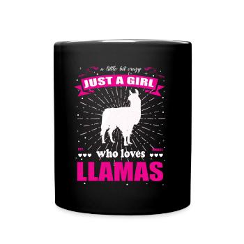Just a Girl who loves Lamas Outfit - Tasse einfarbig - Schwarz - Vorne
