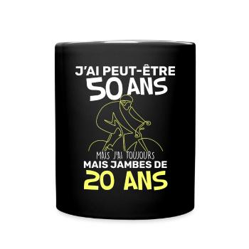 Anniversaire 50 ans homme cycliste Fan de vélo - Mug uni - noir - Devant