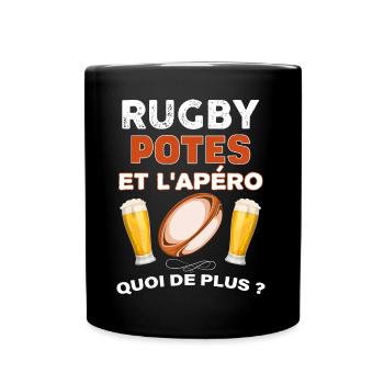 Le Rugby Les potes La Biere - Mug uni - noir - Devant